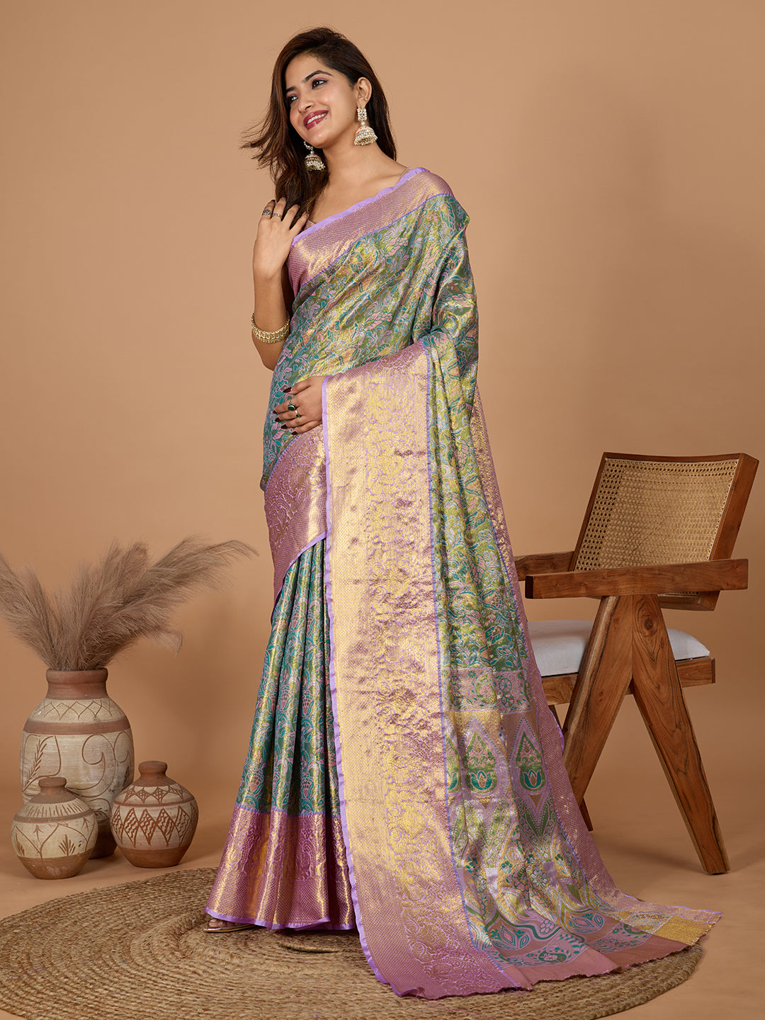 Green Gold Banarasi Saree