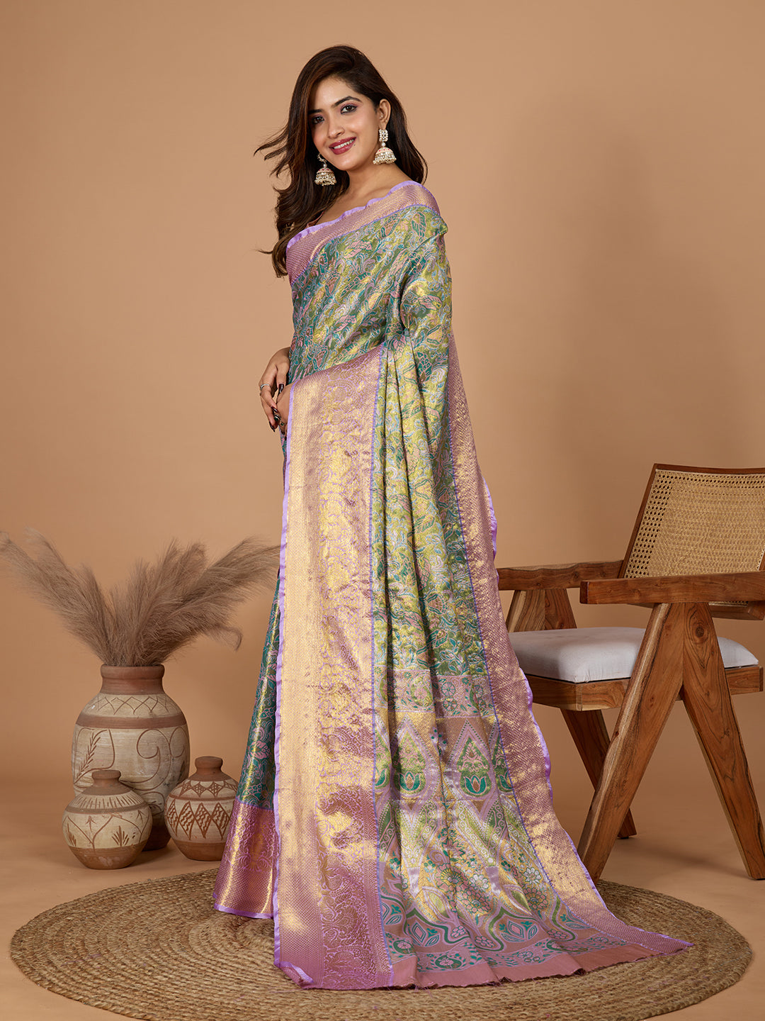 Green Gold Banarasi Saree