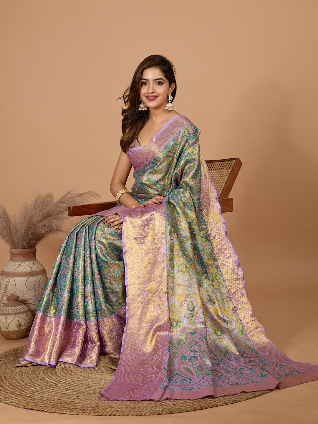 Green Gold Banarasi Saree