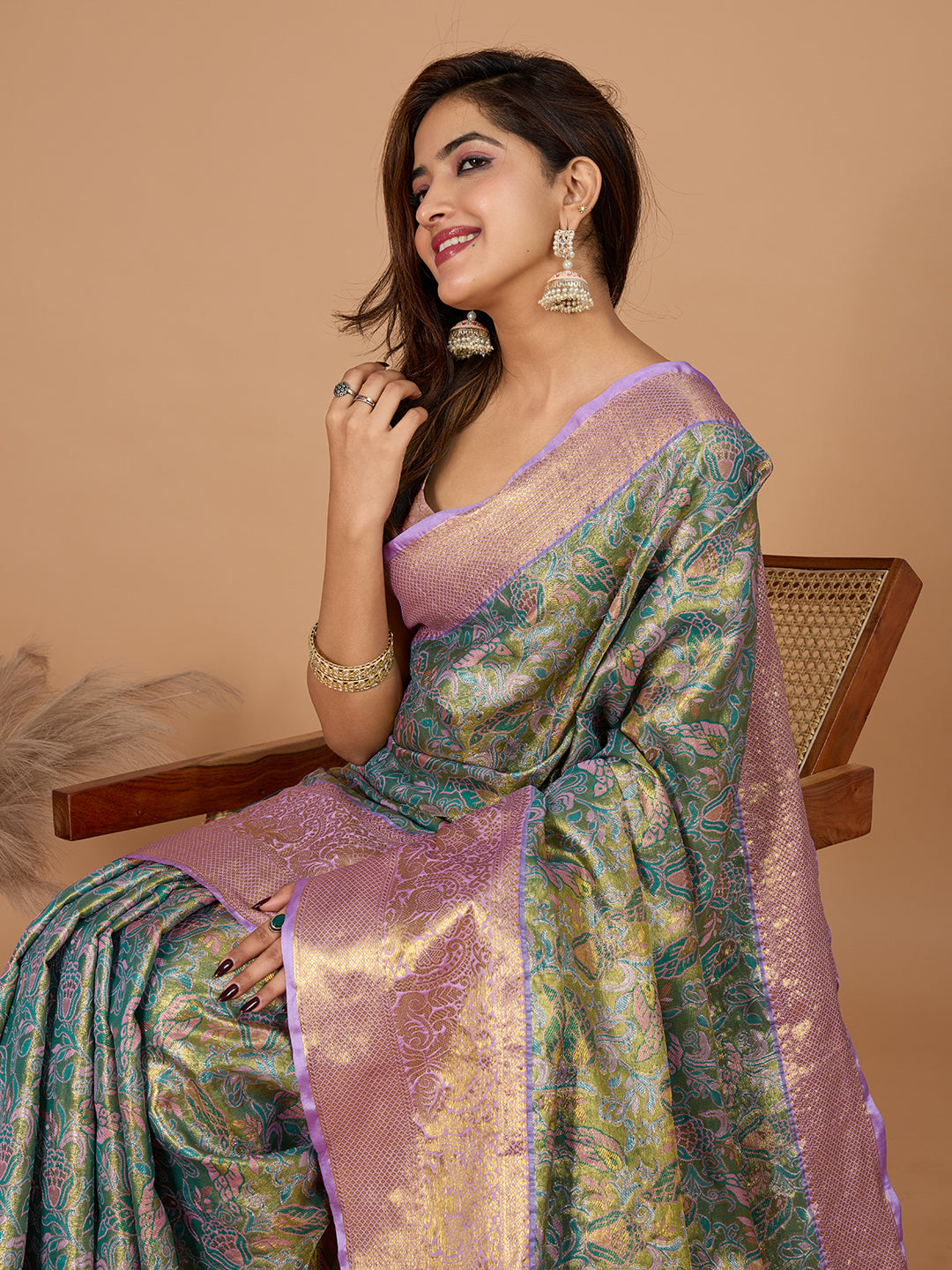 Green Gold Banarasi Saree