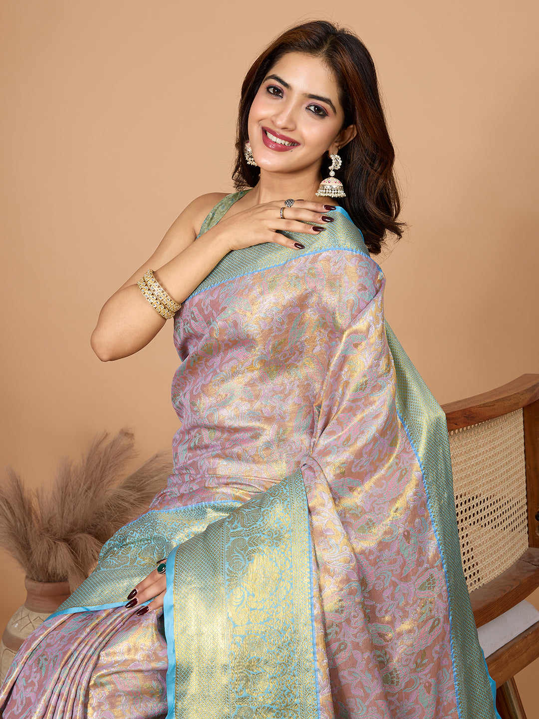 Lavendor Pink Banarasi Saree