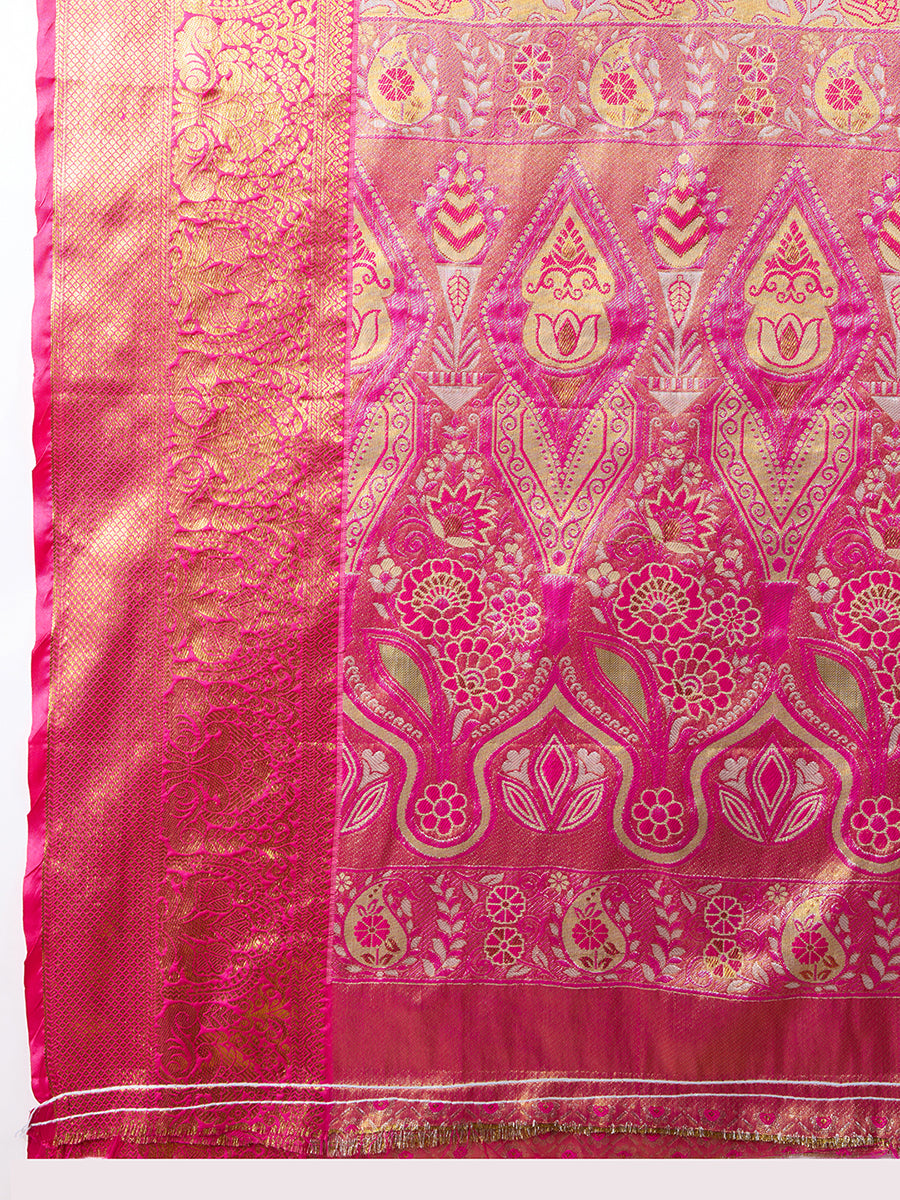 Pink Red Banasari Saree