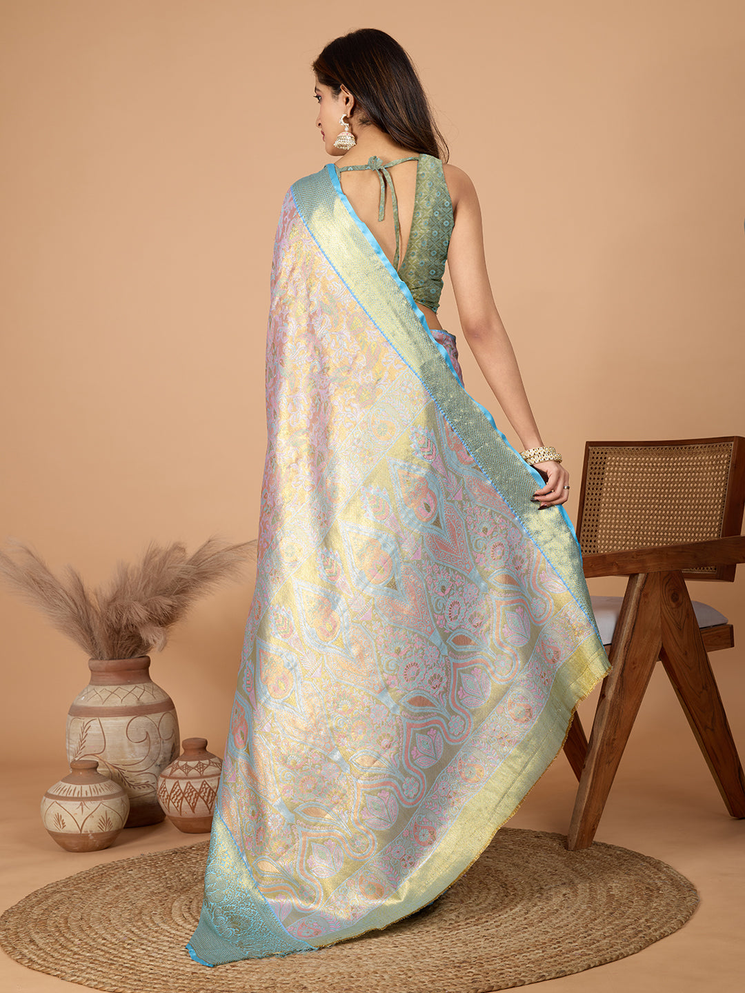 Lavendor Pink Banarasi Saree