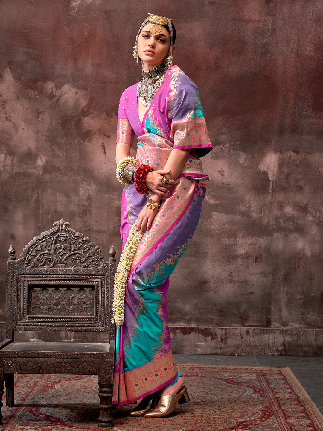 Multi Color Festive Wear Silk Saree
