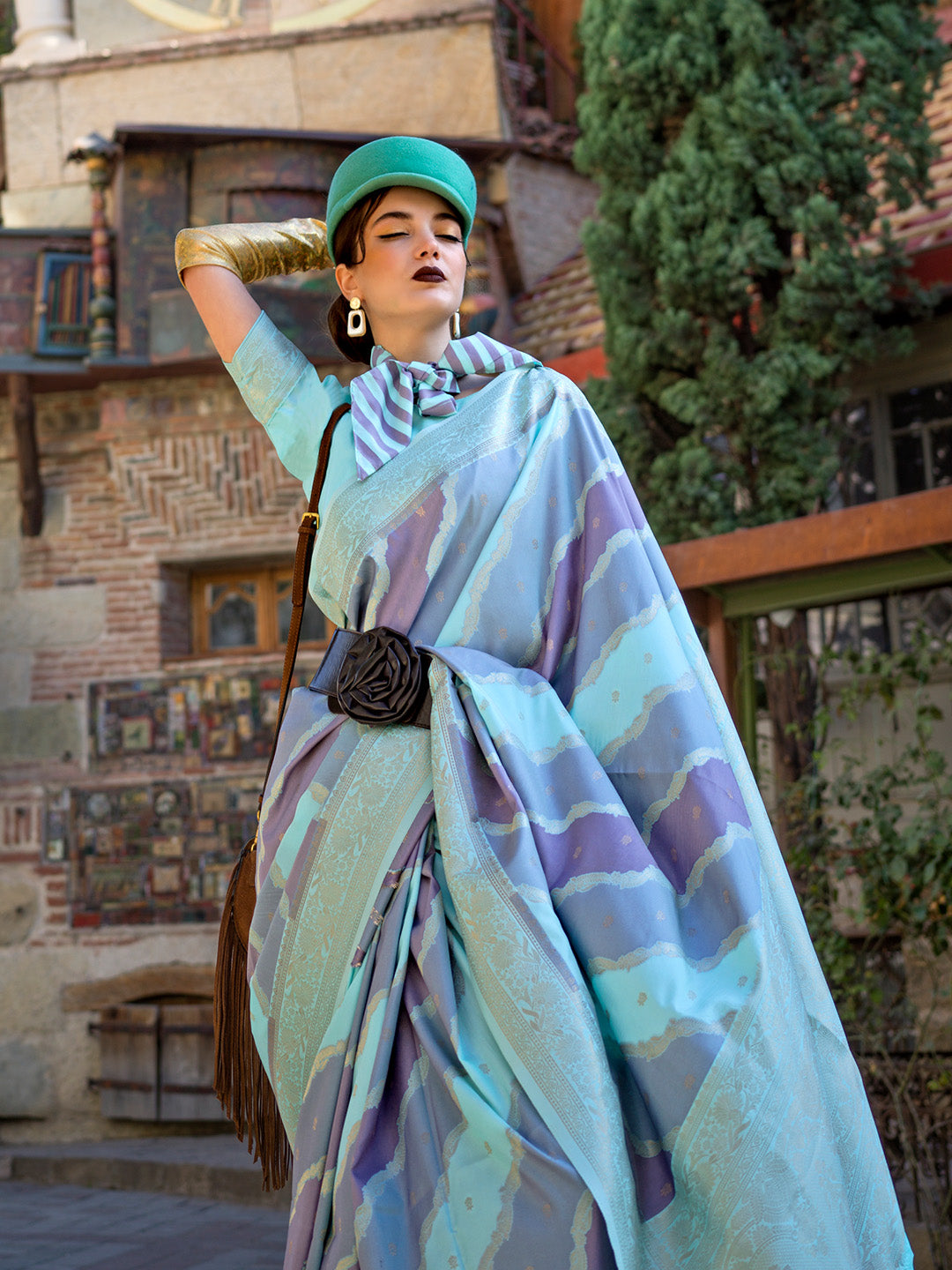 Green Katan Silk Saree