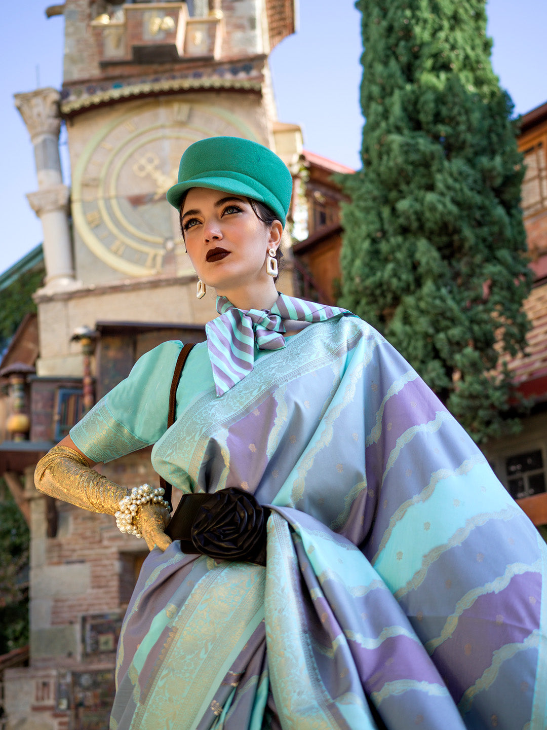 Green Katan Silk Saree