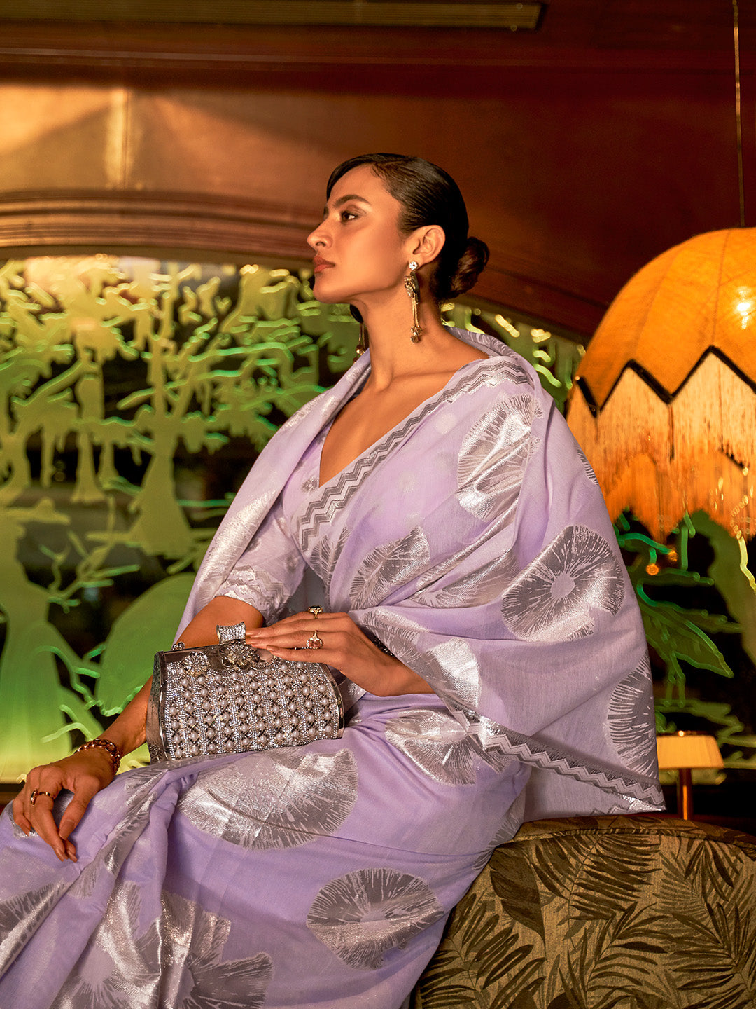 Lavendor Purple Organza Saree