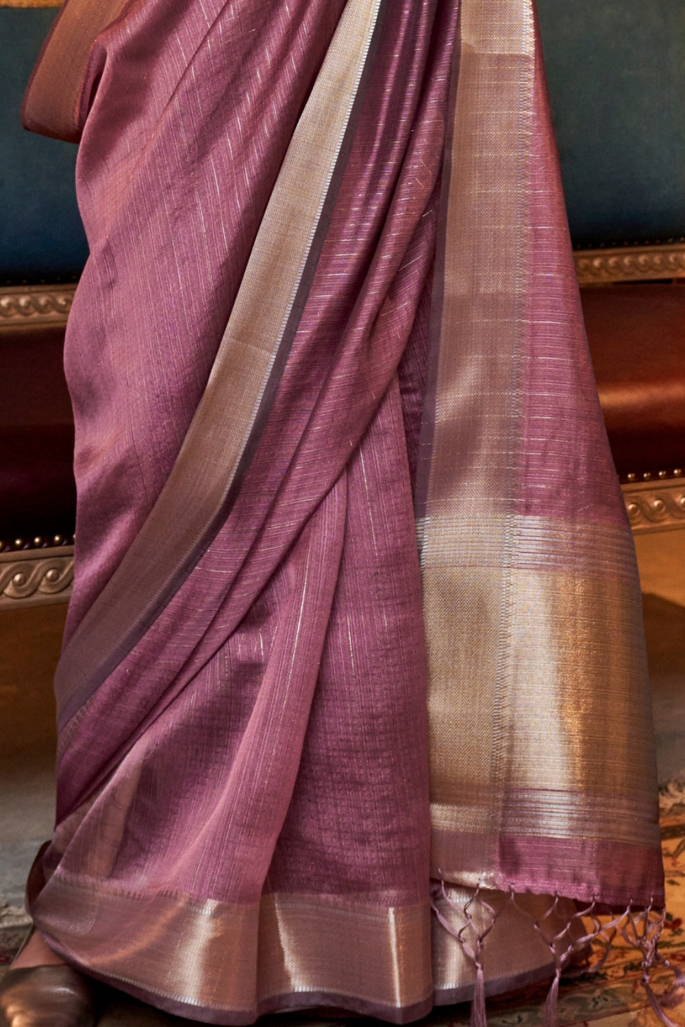 Purple Moss Chiffon Saree