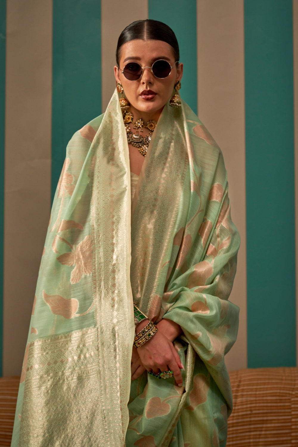 Light Green Linen Saree