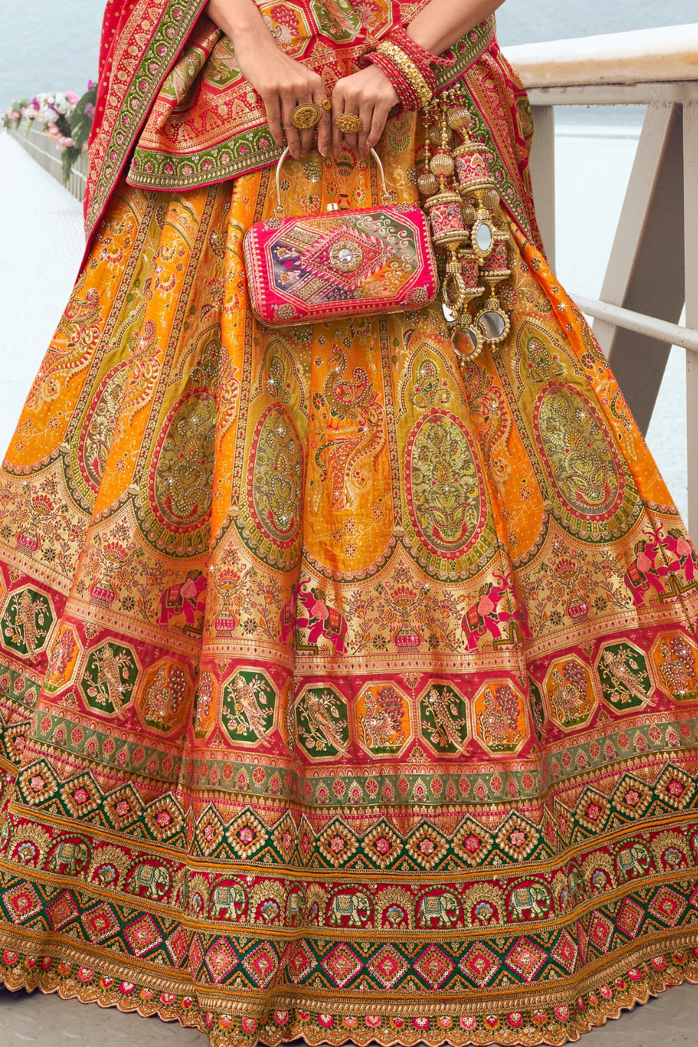 YELLOW BANARASI SILK WITH ZARKAN CODDING WORK