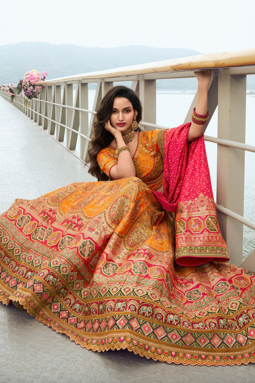 YELLOW BANARASI SILK WITH ZARKAN CODDING WORK