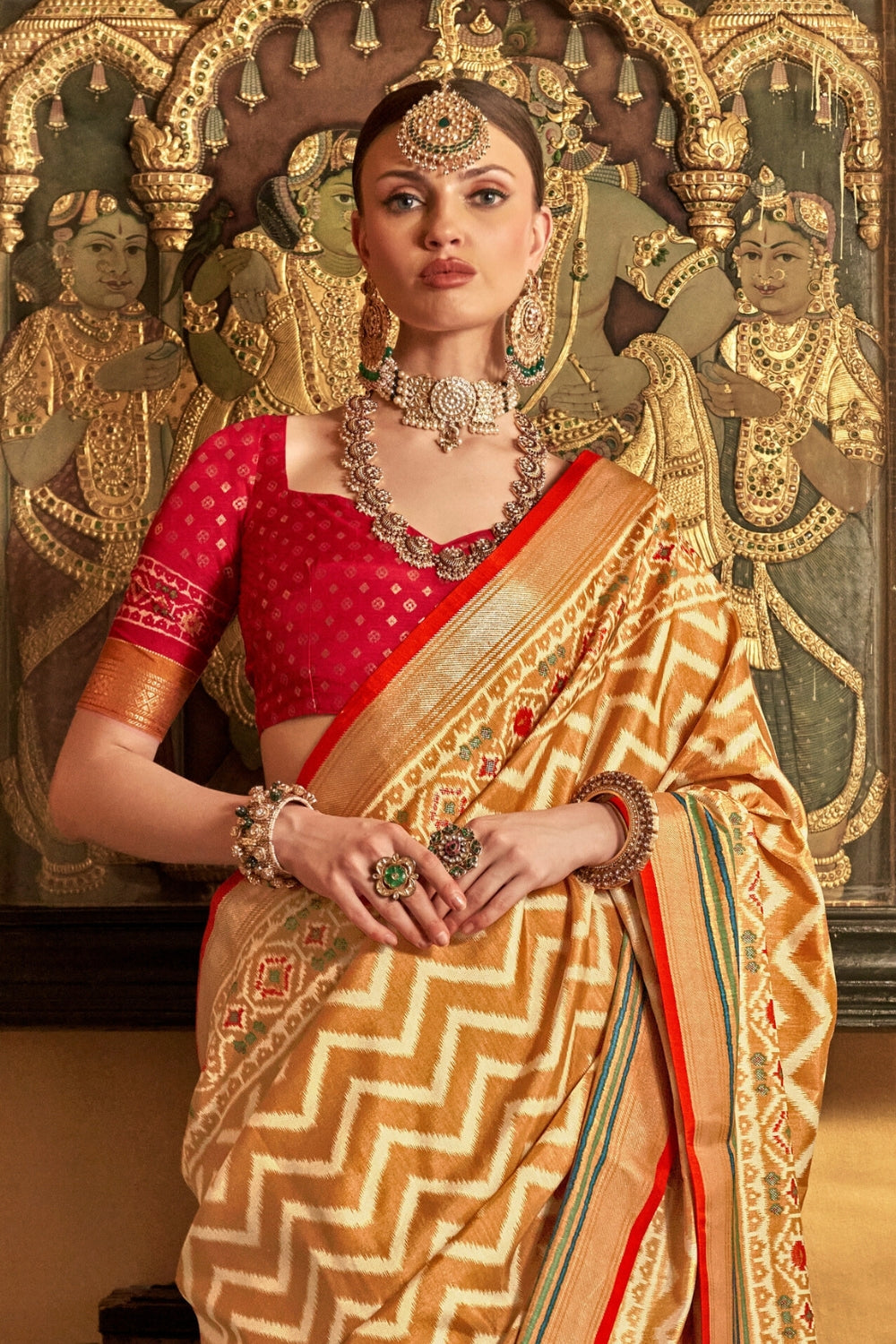 Orange Patola Silk Saree