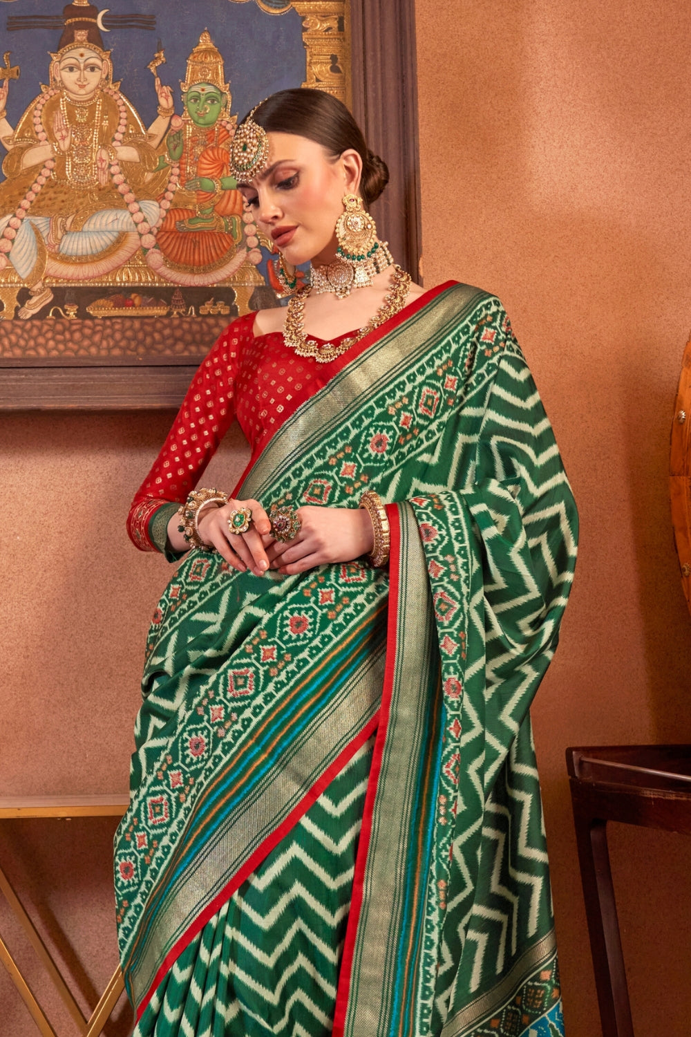 Green Patola Silk Saree