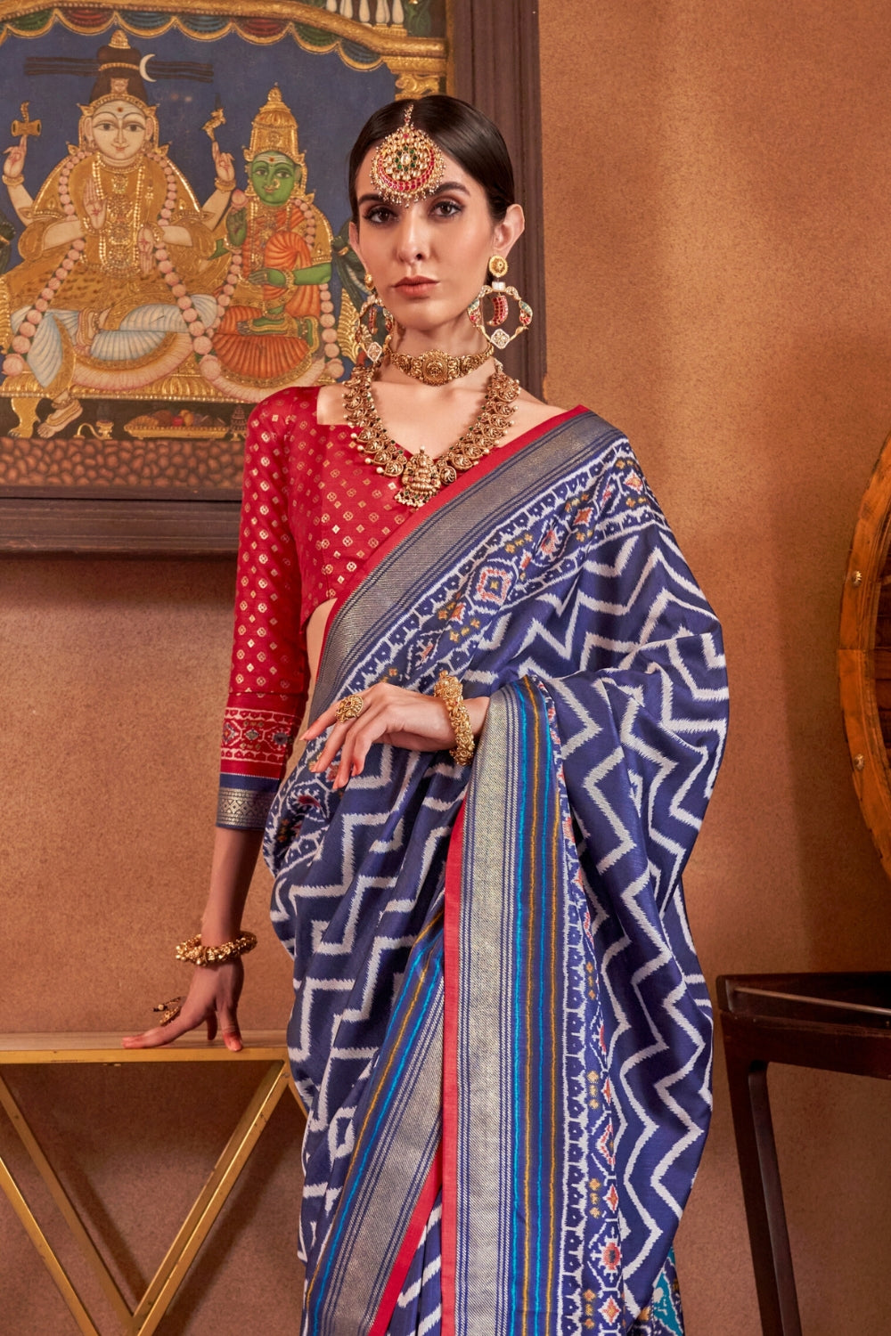 Indigo Patola Silk Saree