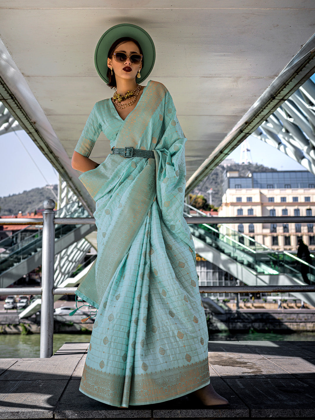 Green Katan Silk Saree