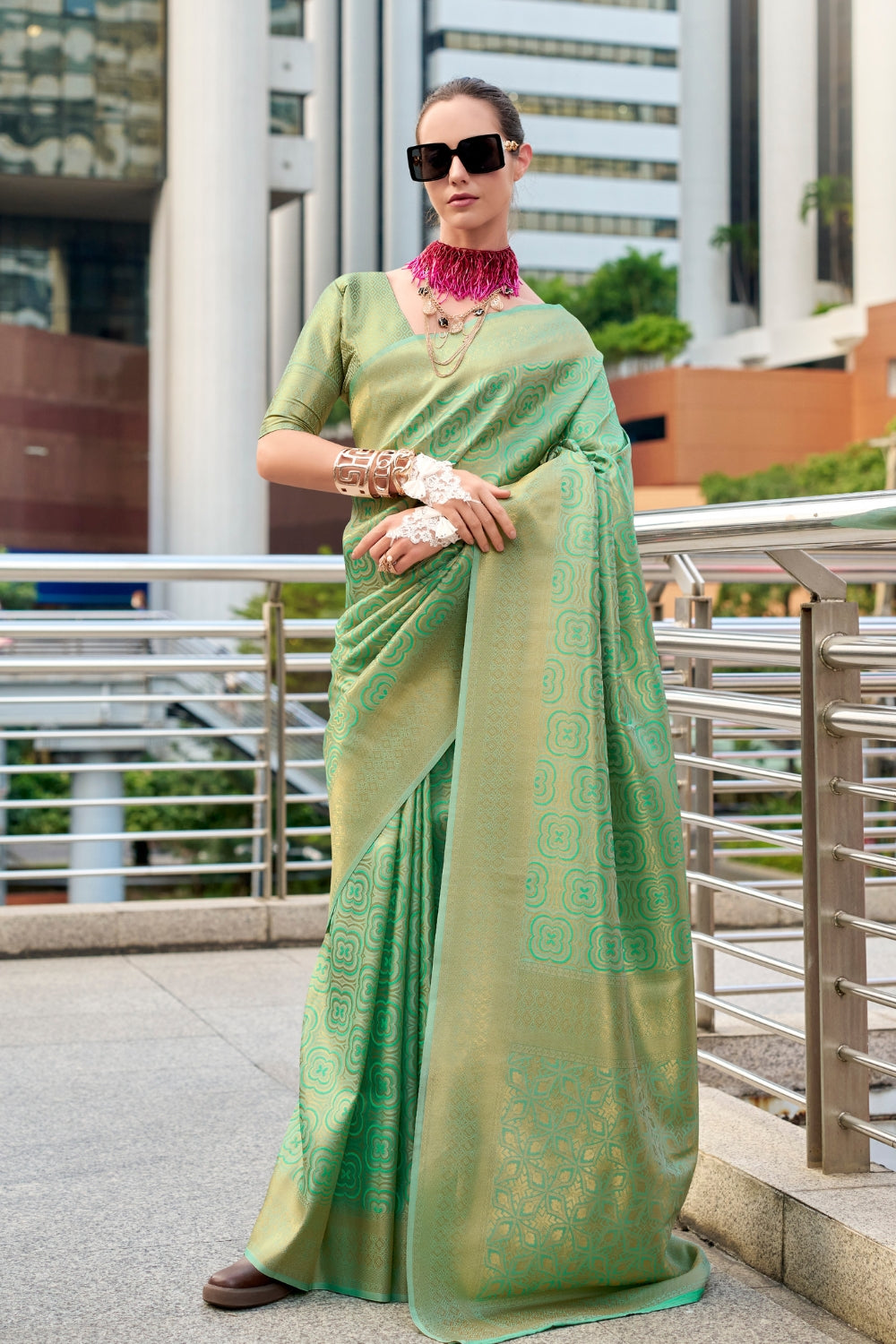 Green Kanchivaram Buttery Silk Saree