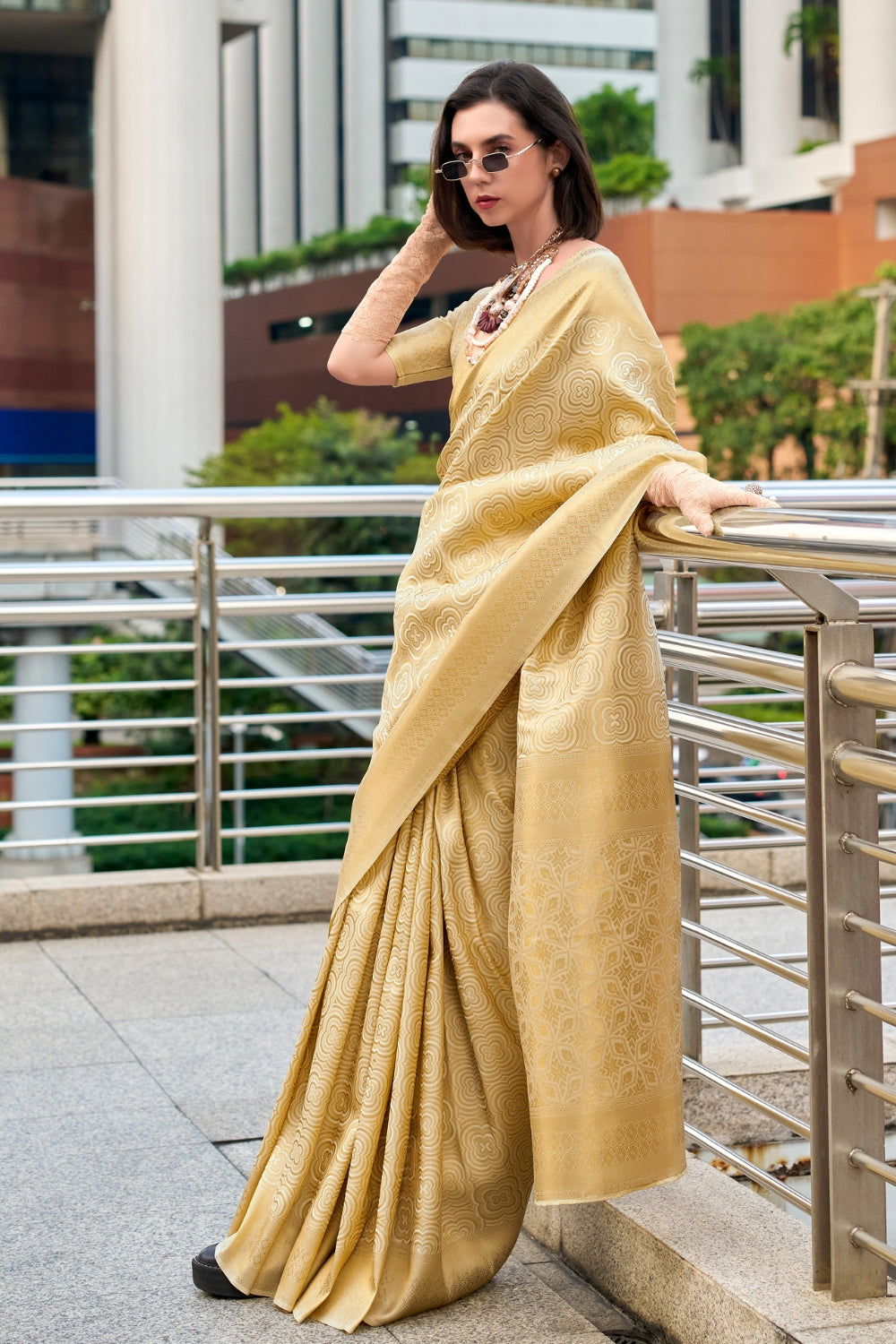 Golden Kanchivaram Buttery Silk Saree