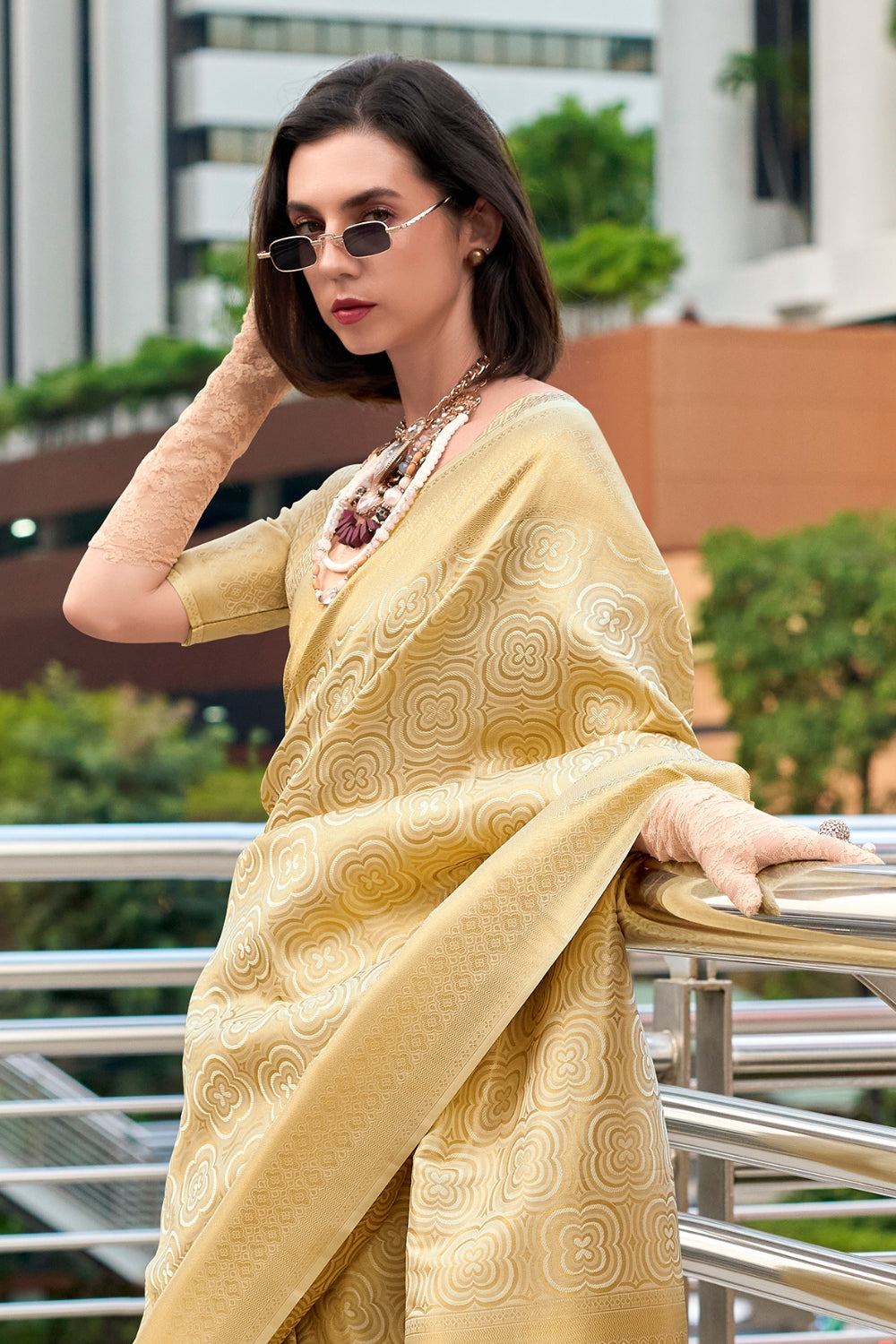 Golden Kanchivaram Buttery Silk Saree