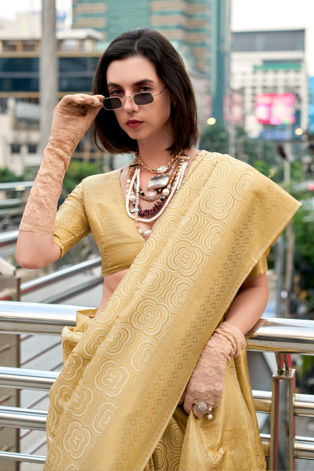 Golden Kanchivaram Buttery Silk Saree