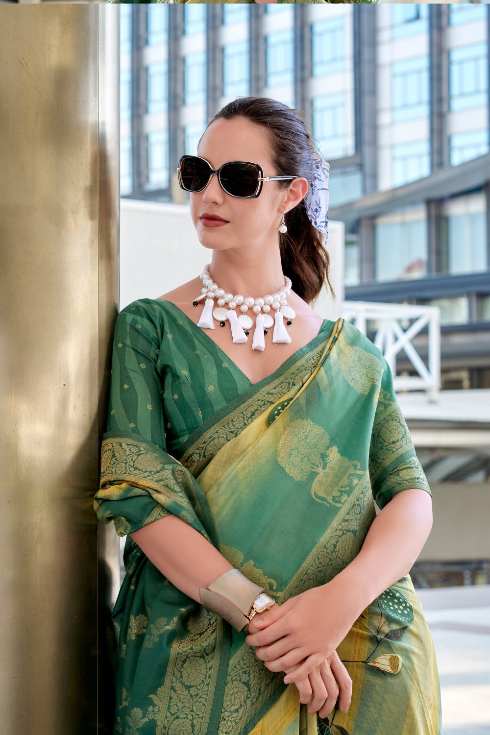 Multicolour Modal Silk Digital Print Saree