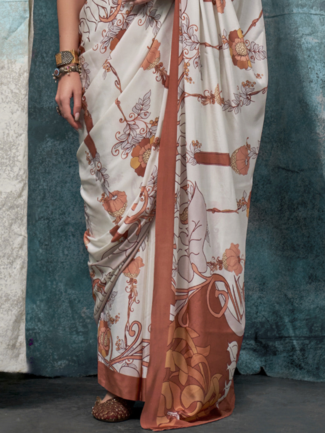 Multi Color Printed Party Wear Silk Saree