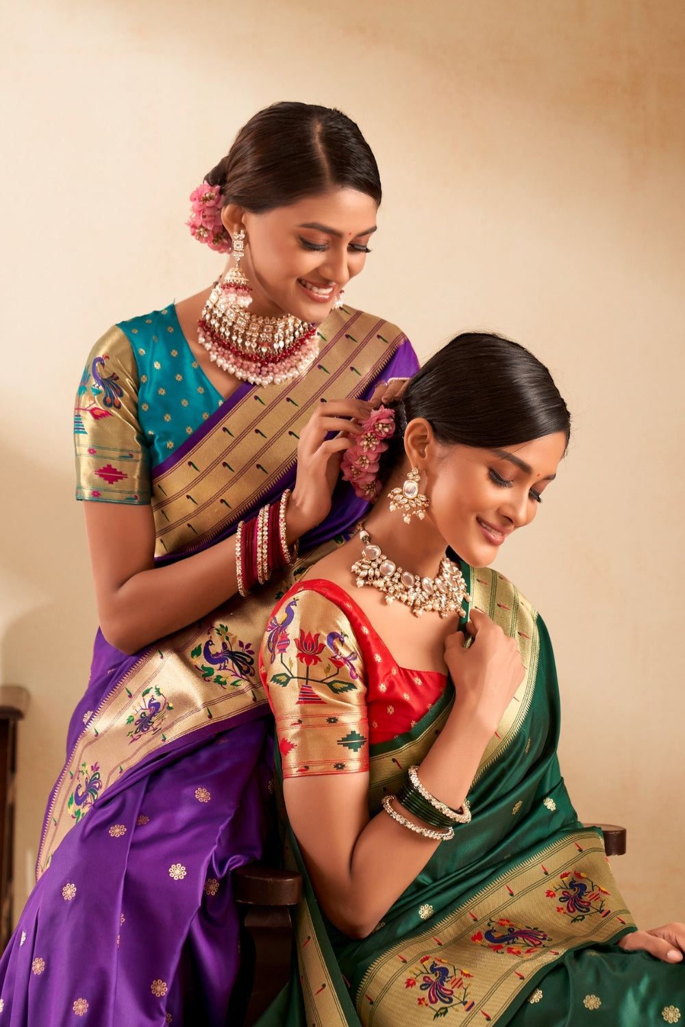 Purple Soft Paithani Saree