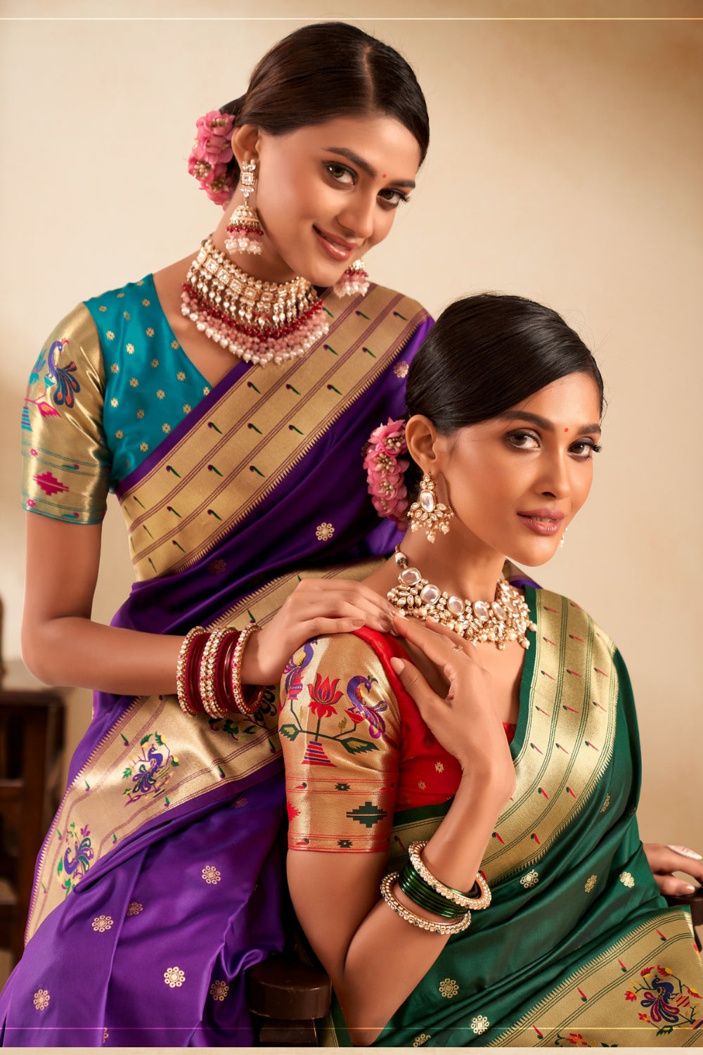 Purple Soft Paithani Saree