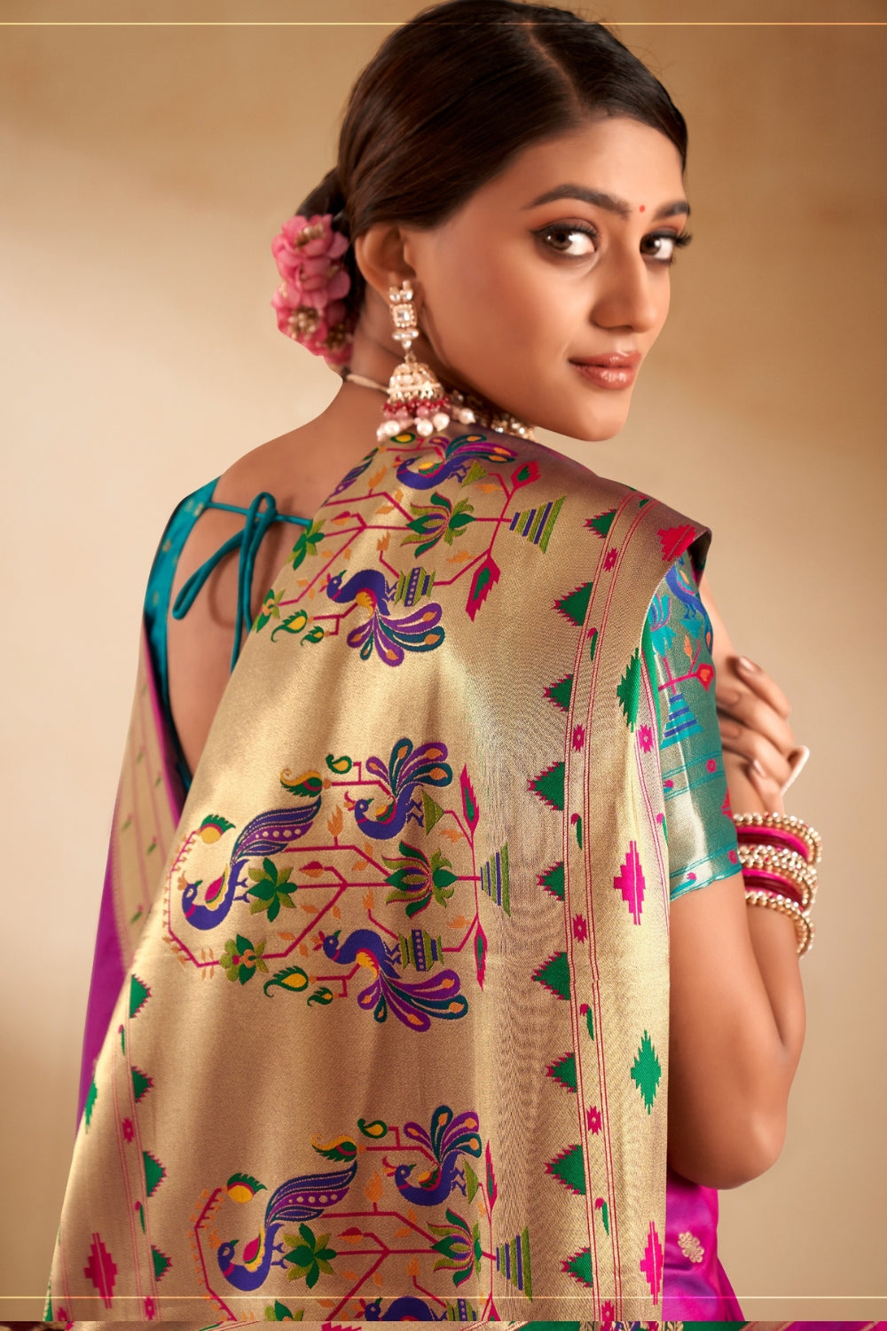 Magenta Soft Paithani Saree