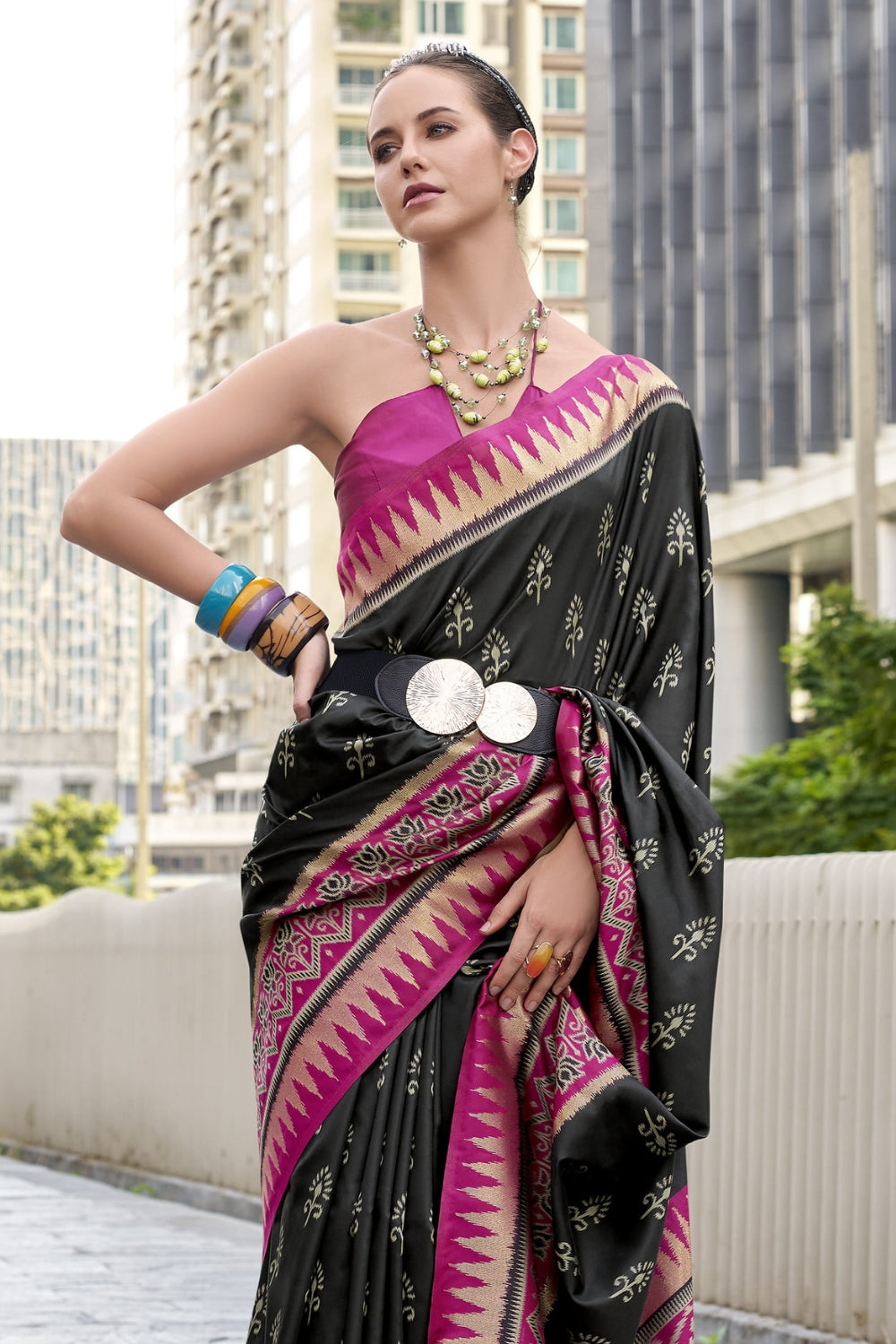 Black Soft Silk Saree
