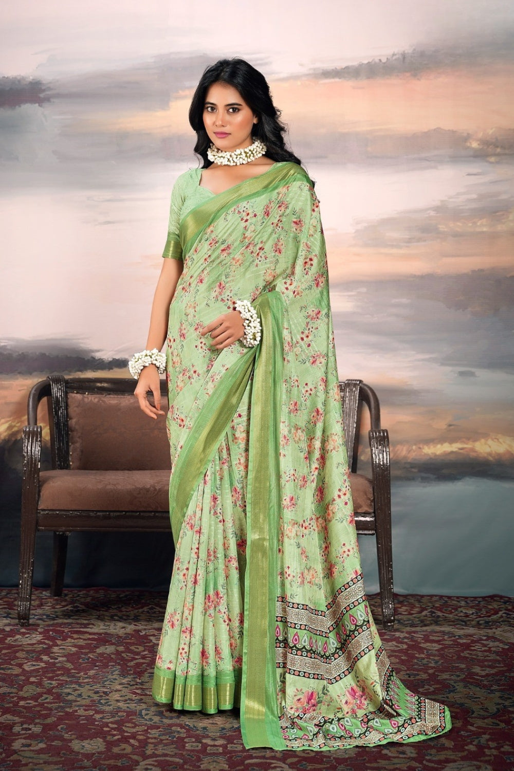 Green Pure Cotton Silk Saree