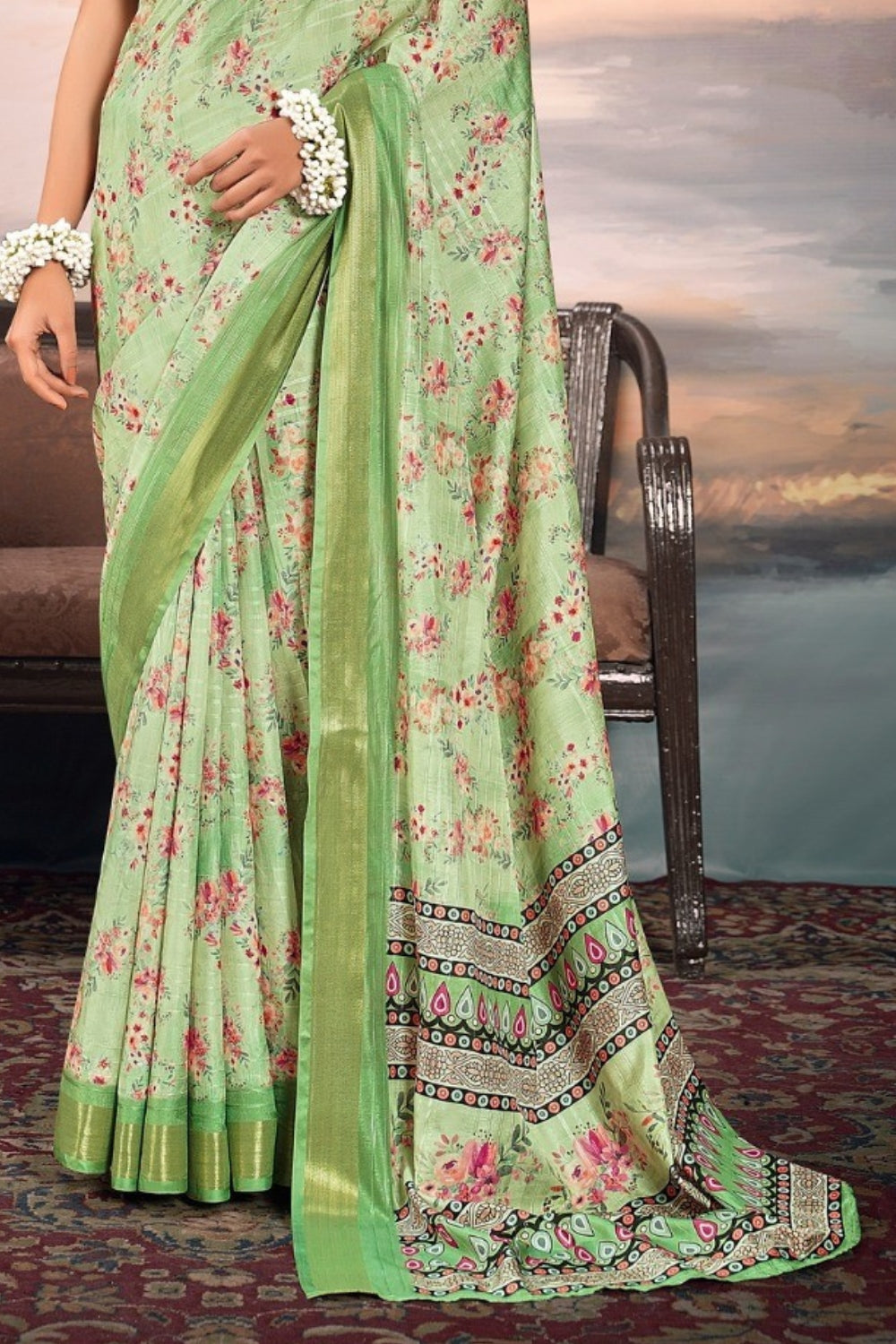 Green Pure Cotton Silk Saree