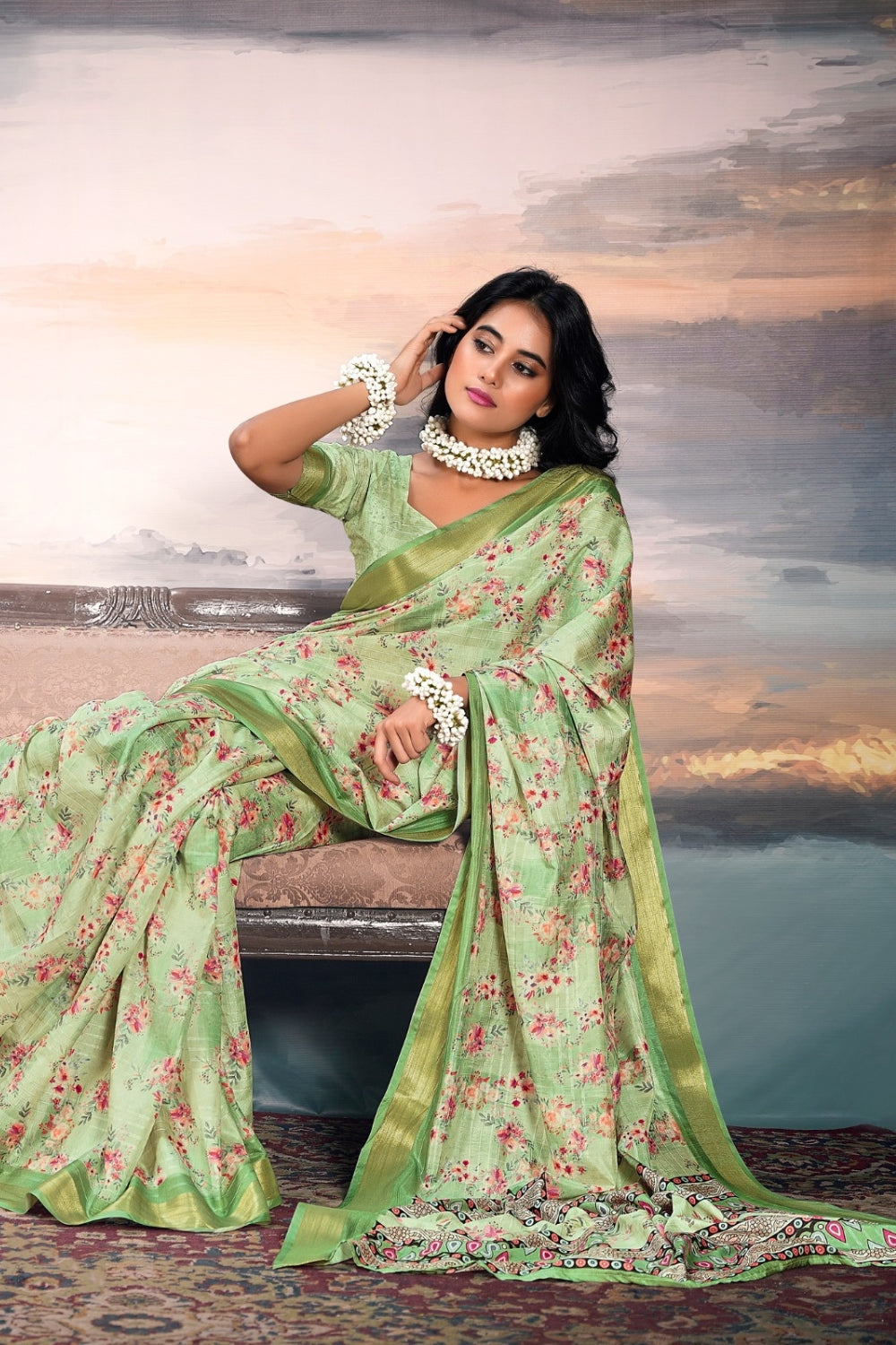Green Pure Cotton Silk Saree