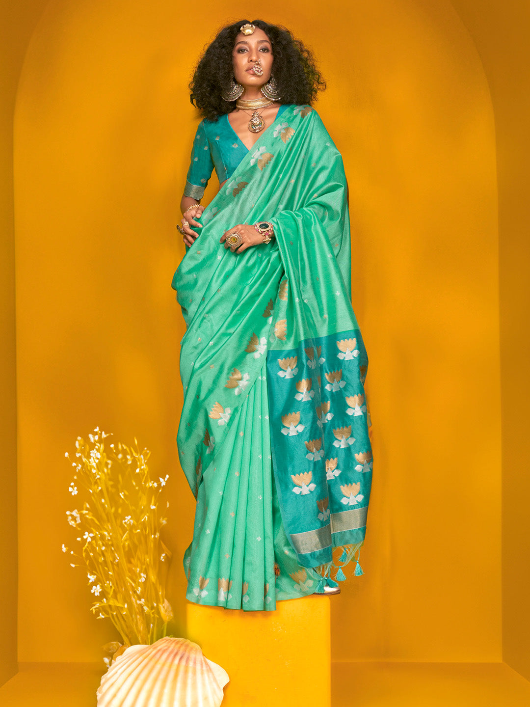 BLUE BANARASI SILK SAREE
