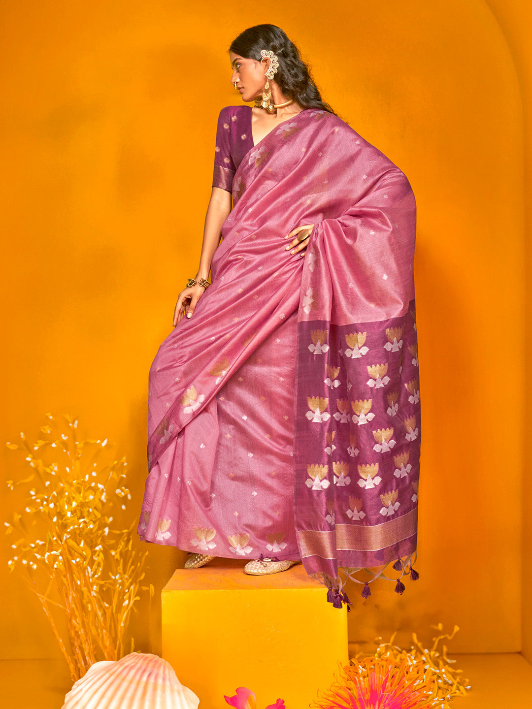 PURPLE BANARASI SILK SAREE