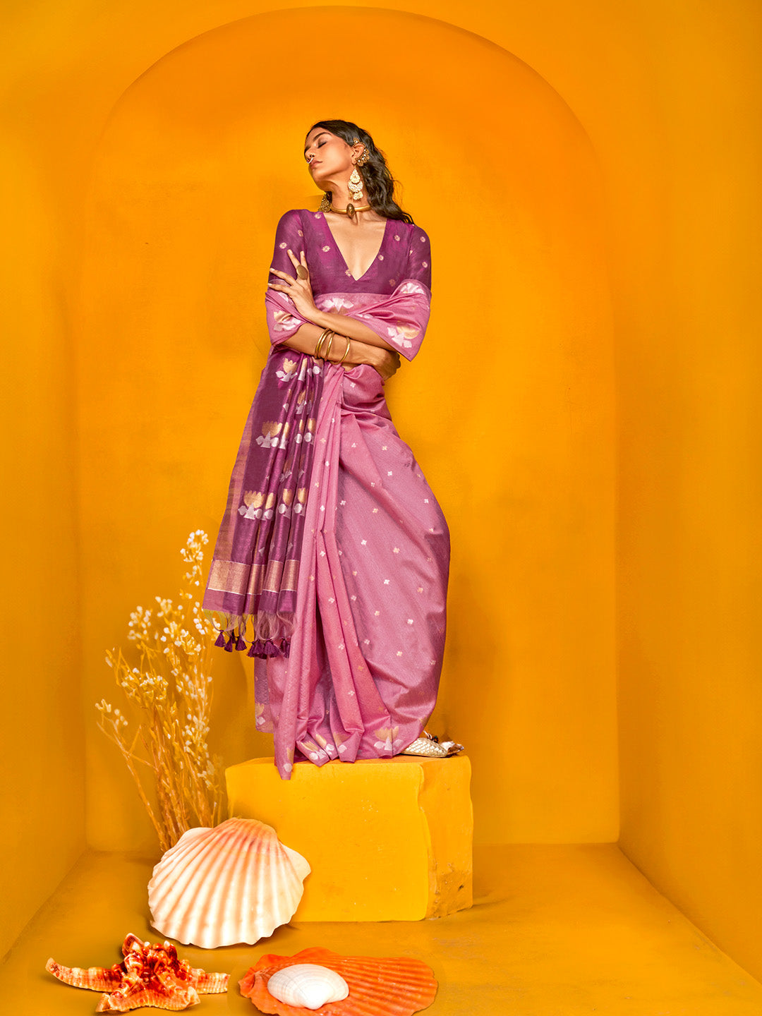 PURPLE BANARASI SILK SAREE
