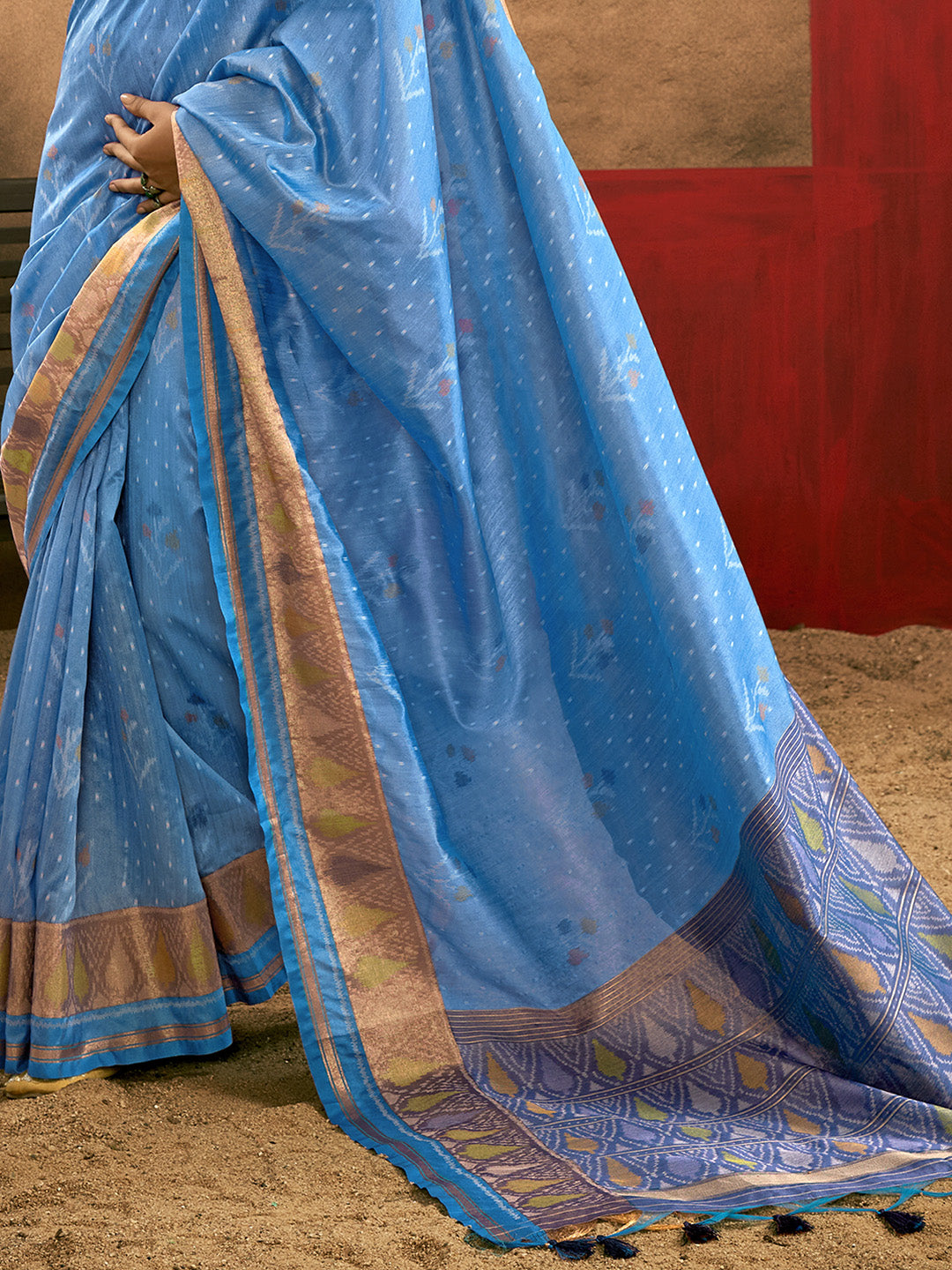Blue Patola Silk Saree