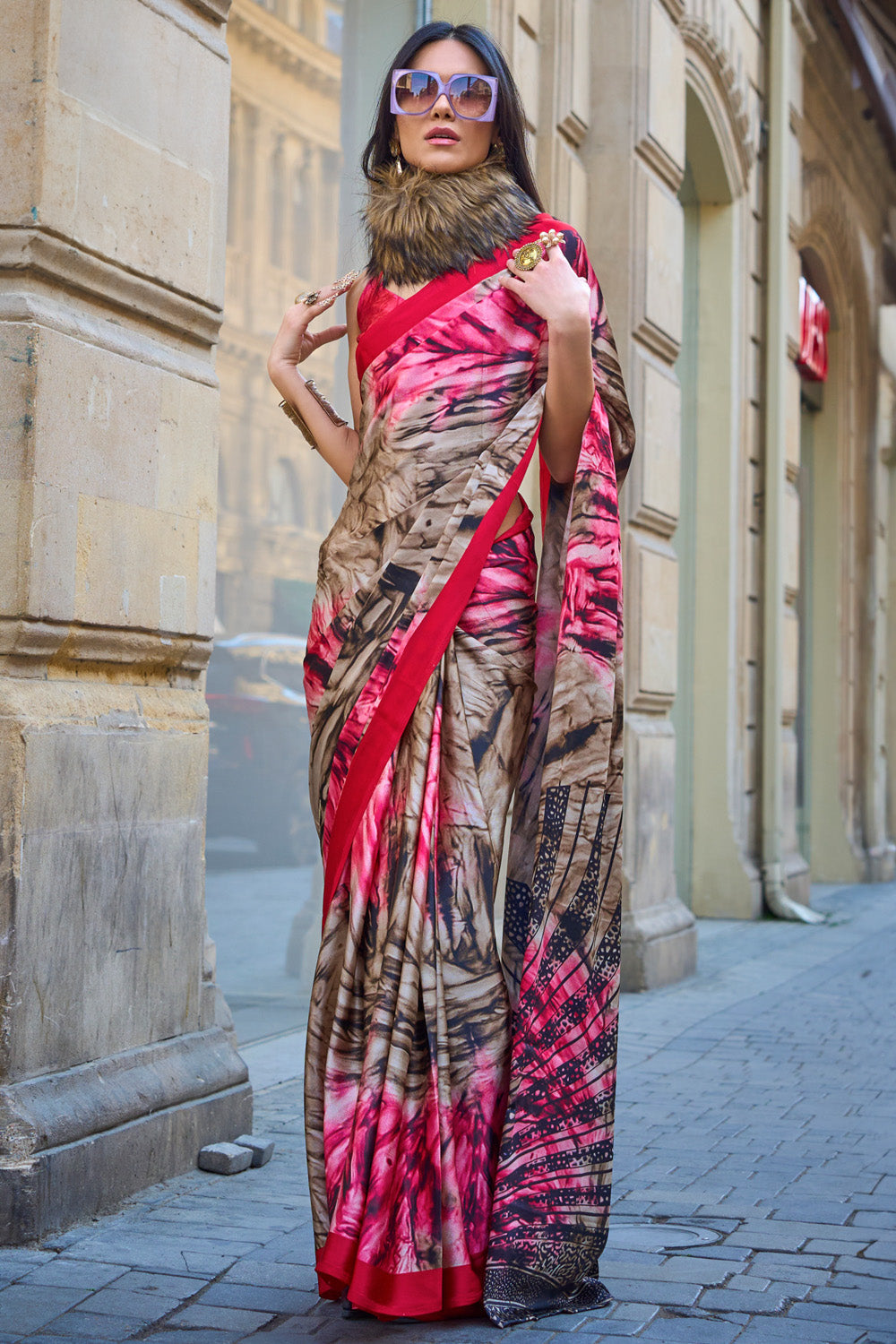 Sharly Modak In Multicolor Satin Silk Saree