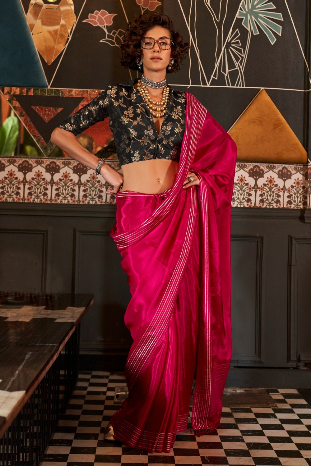 Cerry Red Viscose Saree