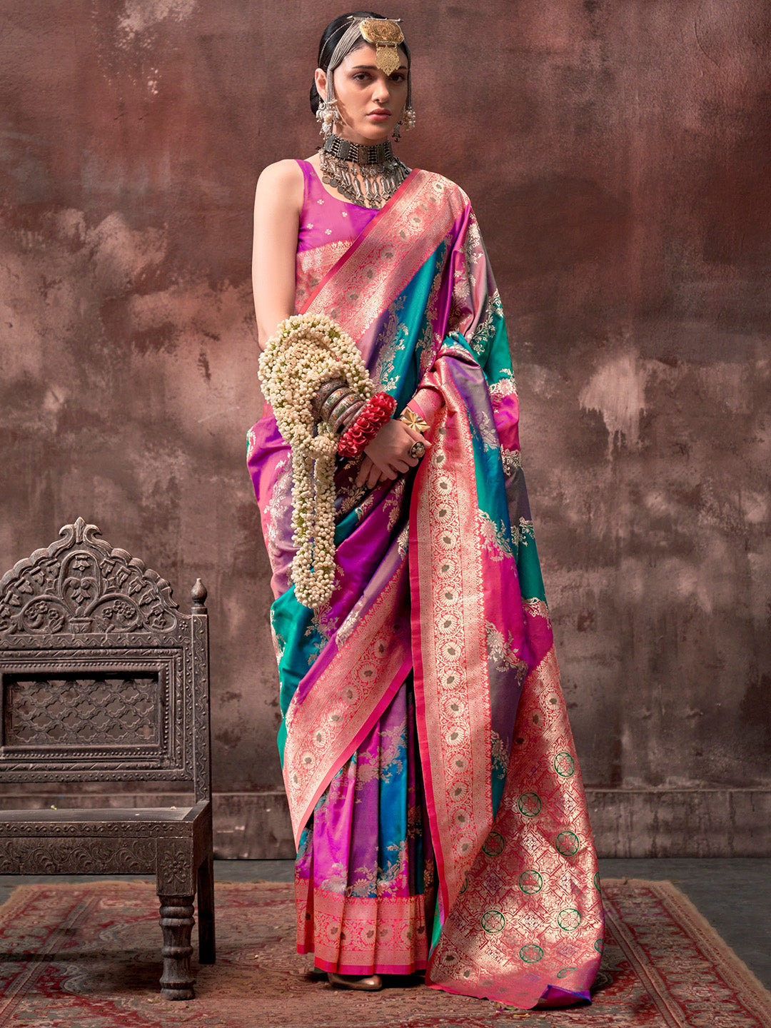 Priya Chauhan in Multi Color Festive Wear Silk Saree