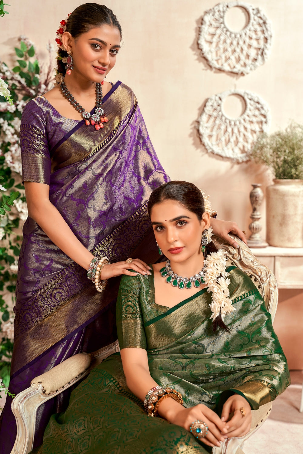 Blue PURE DHARMAVARAM WITH ZARI WEAVING Saree