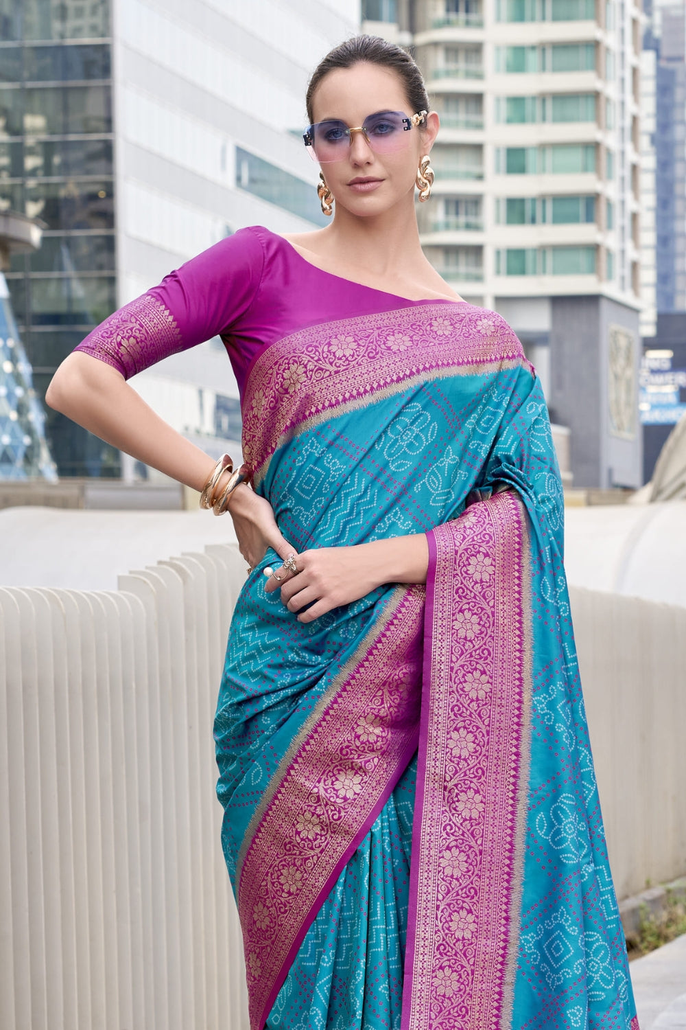 Blue Badhni Silk Saree