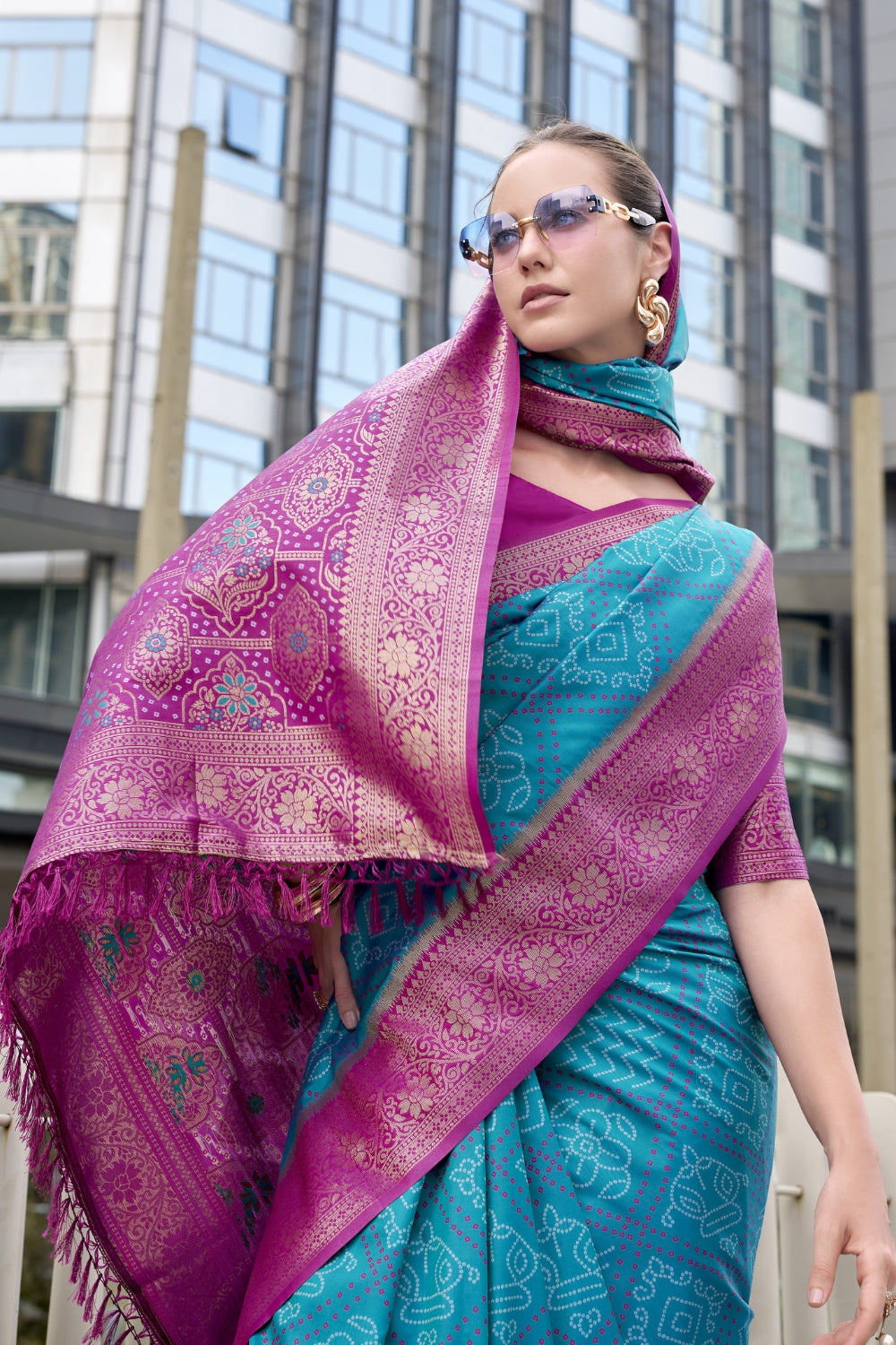 Blue Badhni Silk Saree