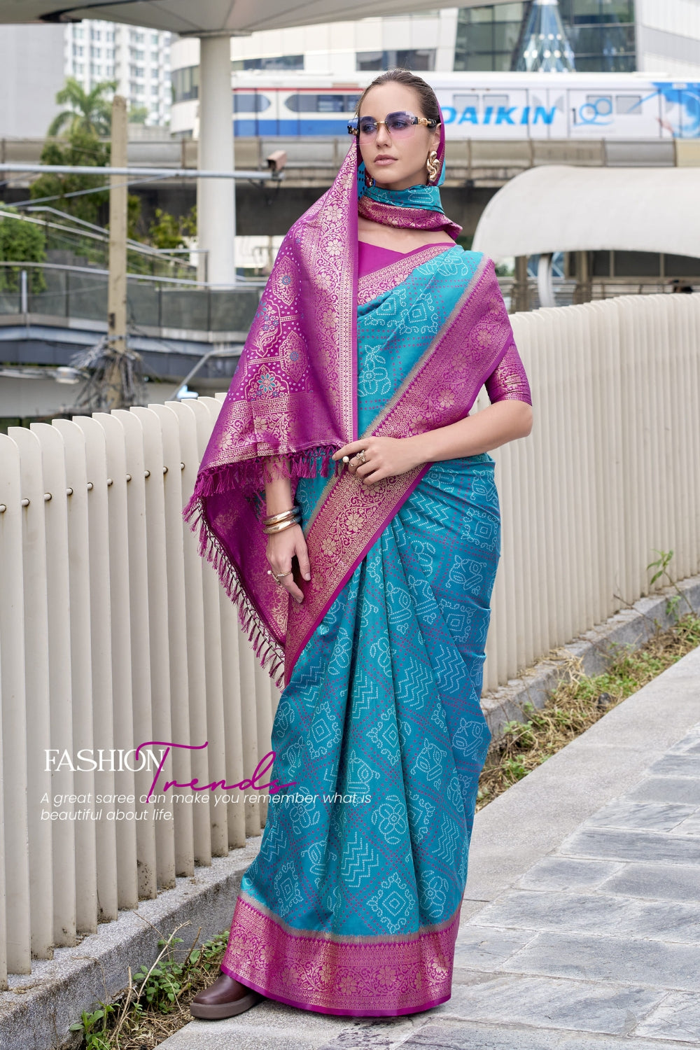 Blue Badhni Silk Saree