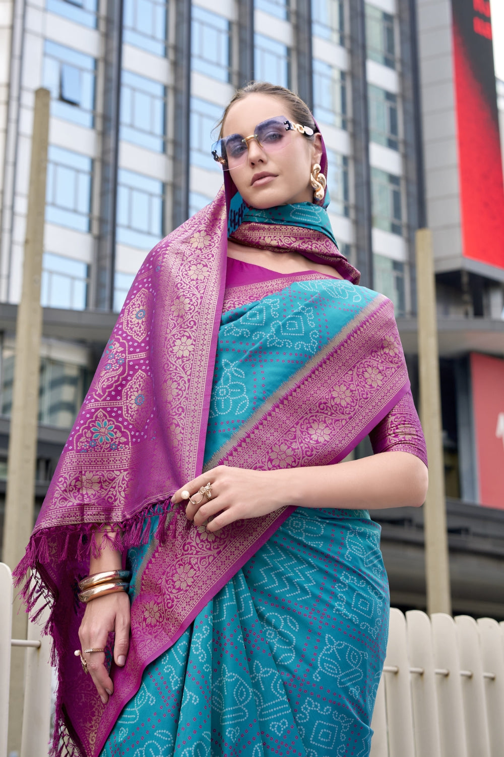 Blue Badhni Silk Saree