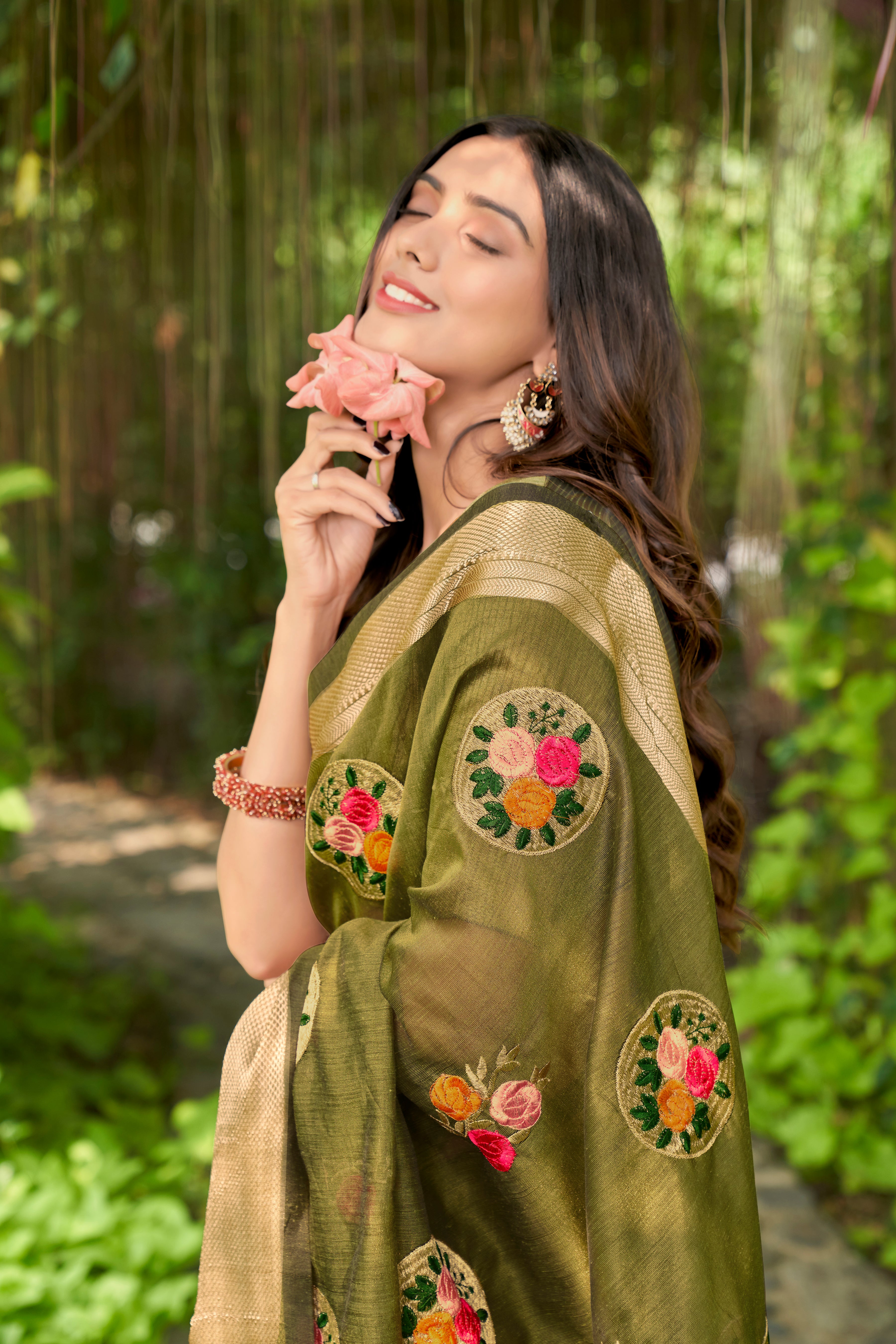 RAMA Cotton Saree With Cotton Zari Blouse