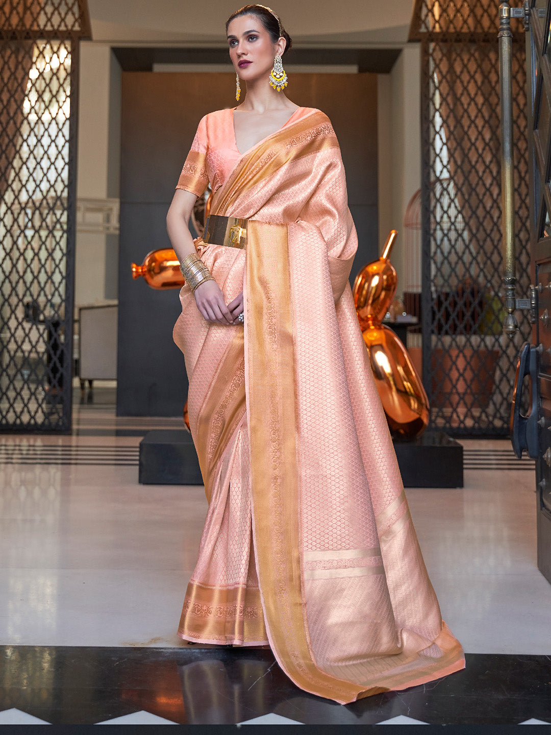 Orange Kanjeevaram Saree