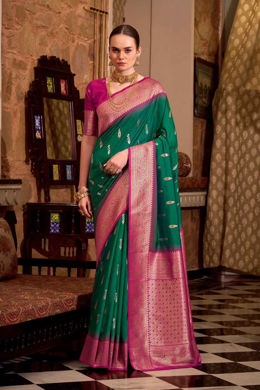 Green Soft Silk Saree