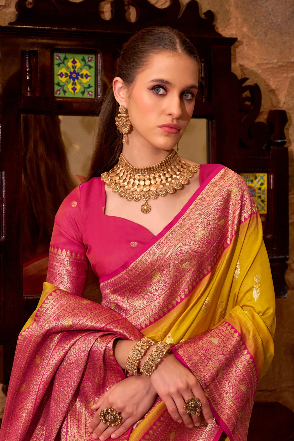 Yellow Soft Silk Saree