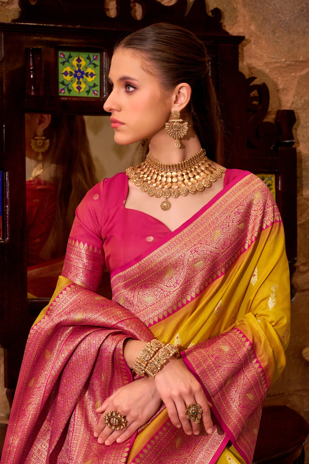 Yellow Soft Silk Saree