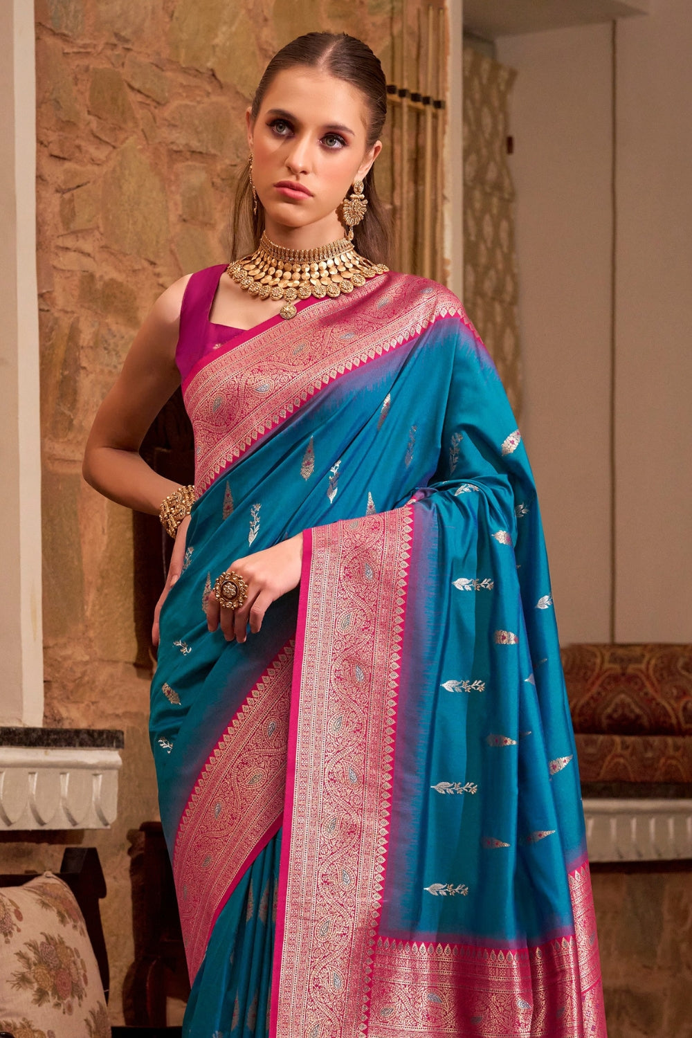 Blue Soft Silk Saree